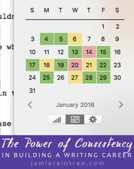 The Power of Consistency in Building a Writing  Career by Jamie Raintree | http://jamieraintree.com #amwriting #writers #writetip
